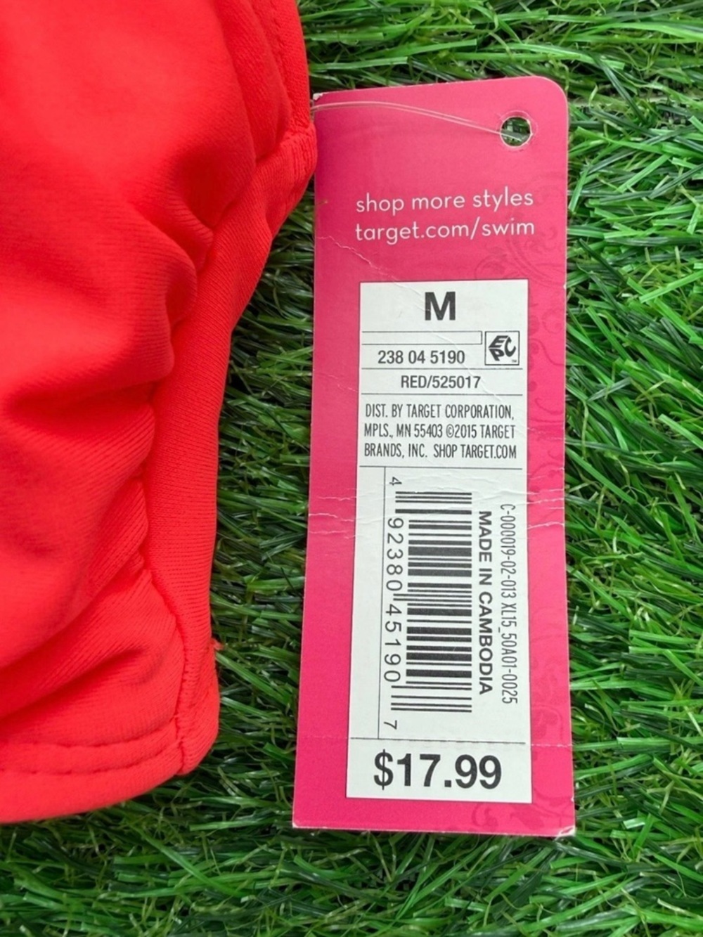 Xhileration Womens M Two-Tone Pink & Coral Swim Top NWT Racerback - Picture 4 of 6